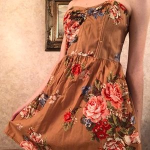 Vintage Brown Floral Dress